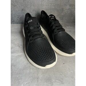 Crocs Literide Pacers Women Size 9 Black Lace Up Comfort Low Top Lightweight